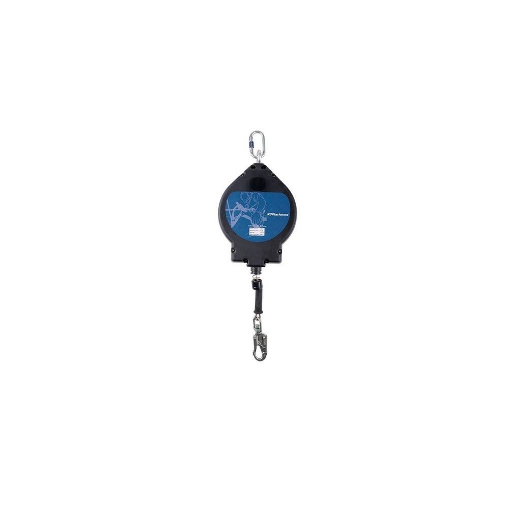 Dispositivo Anticaida Retractil - Cable De Acero Galvanizado De 4 Mm Espesor - Largo 40 Mt. - Mosqueton Giratorio - Marca