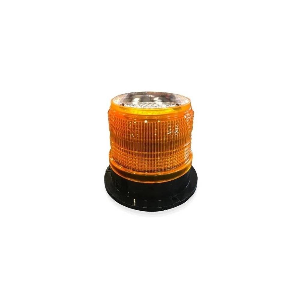 Baliza Con Luz Estroboscopica De Led - Con Bateria Recargable Por Panel Solar - Con Iman - Color Amarilla.