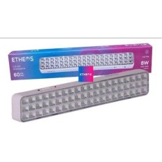 Luz De Emergencia - 60 Leds - Autonomia Baja 8Hs - Alta: 4Hs - Bateria De Litio Resistente Al Fuego - Marca Etheos.