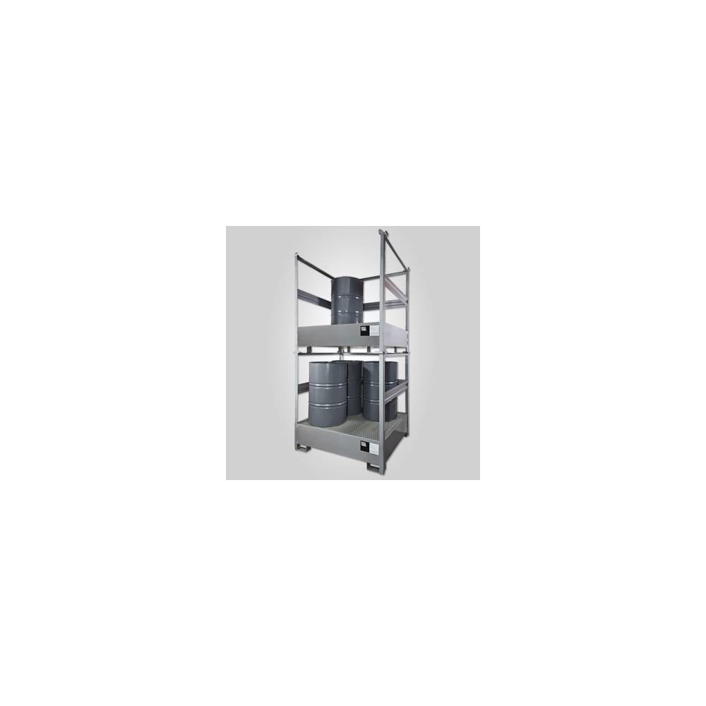 Módulo De Contención Secundaria Apilable Para 4 Tambores De 200 Lts - Ancho 1360Mm  Prof. 1270 Mm   Alto 280Mm - Ancho 1410Mm
