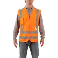 Chaleco Poliester - Color Naranja - Con Cierre - Clase Ii. Incluye Bolsillo Para Celular – Talle Unico.