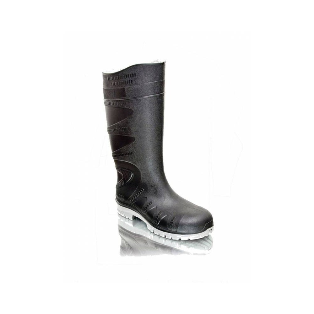 Bota De Goma - Con Puntera De Acero - Suela Pvc - Color Negra - Caña Larga Marca Ombu.