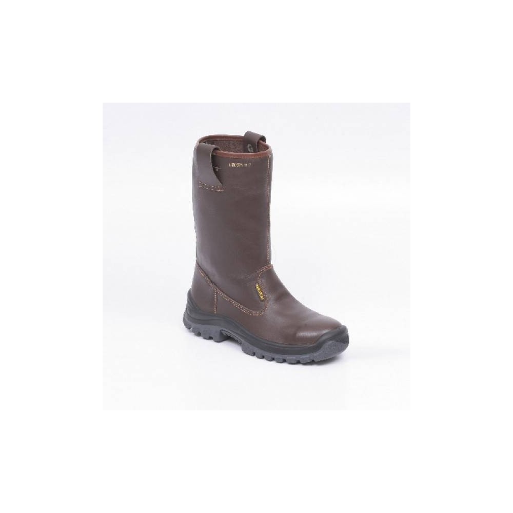 Bota Petrolera - P/Acero - Suela Poliuretano Bidensidad - Cuero Flor Color Marron - Art. 9722 - T/39.