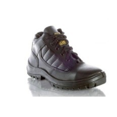 Botin De Seguridad Tipo Prusiano - P/Acero - Suela Poliuretano Bidensidad Cuero Box - Negro - Mod. Boro - - T/36.