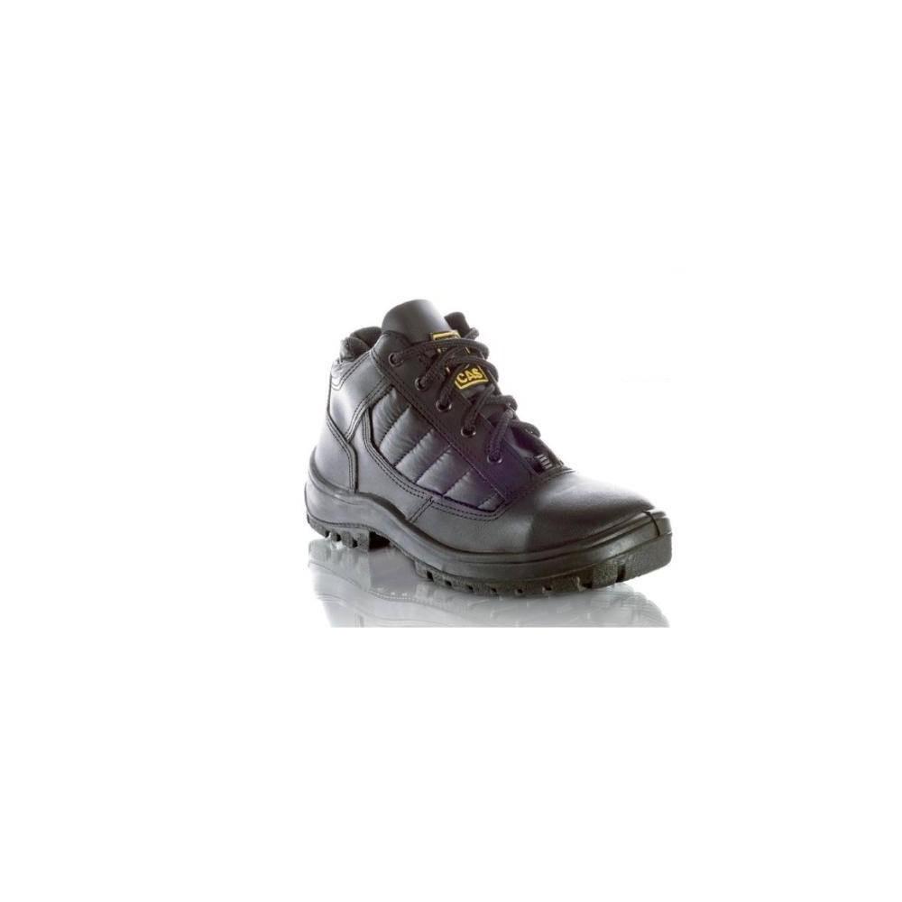 Botin De Seguridad Tipo Prusiano - P/Acero - Suela Poliuretano Bidensidad Cuero Box - Negro - Mod. Boro - - T/36.