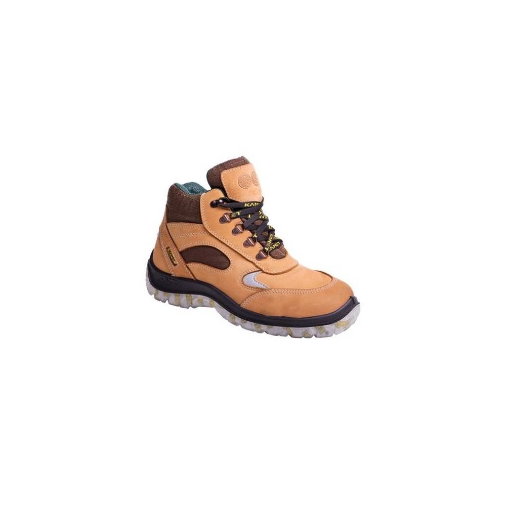 Botin Frances – Puntera De Acero – Cuero Nobuck Amarillo – Suela Leon Traslucidad Bidensidad - Color Amarillo - T/35.