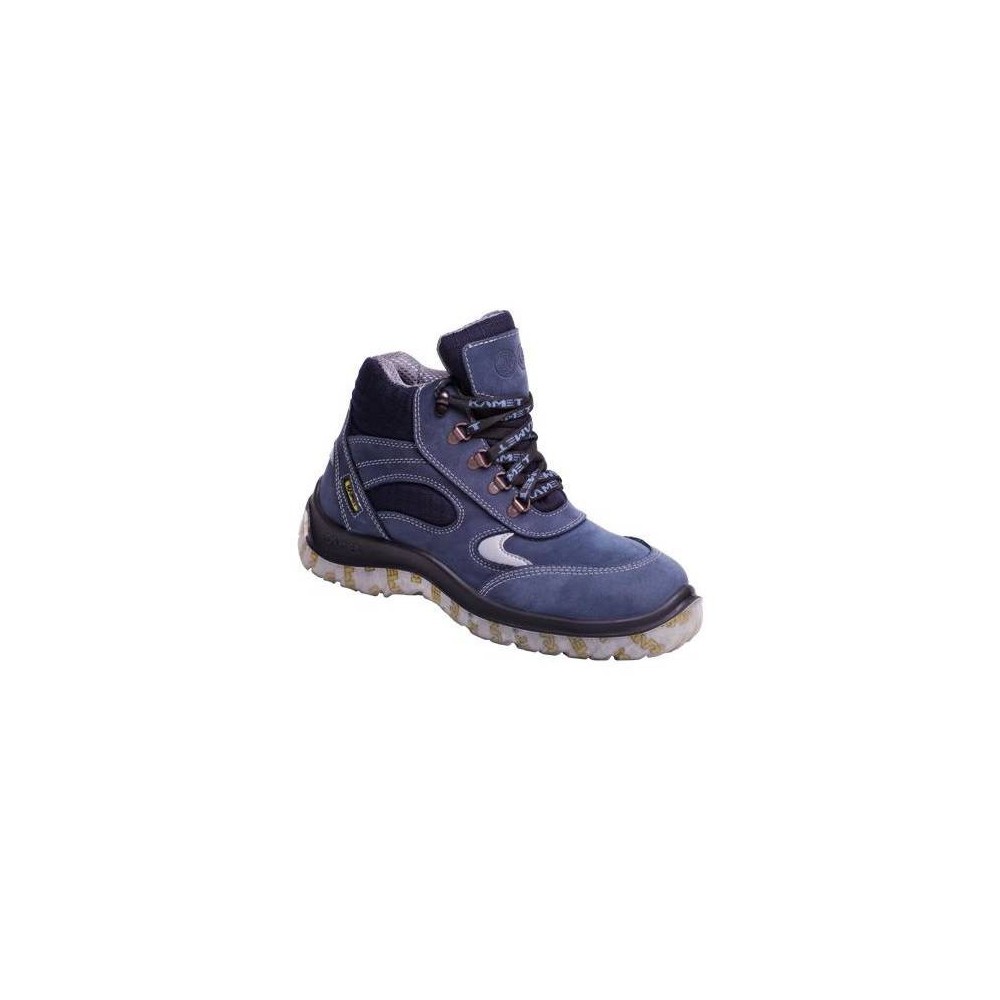 Botin Frances – Puntera De Acero – Cuero Nobuck Azul – Suela Leon Traslucidad Bidensidad - Color Azul - T/35.