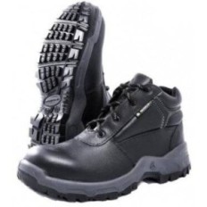 Botin Modelo Frances - Color Negro - Cuero Flor - Suela - Puntera De Acero - Poliuretano Bidensidad - Marca Deltaplus