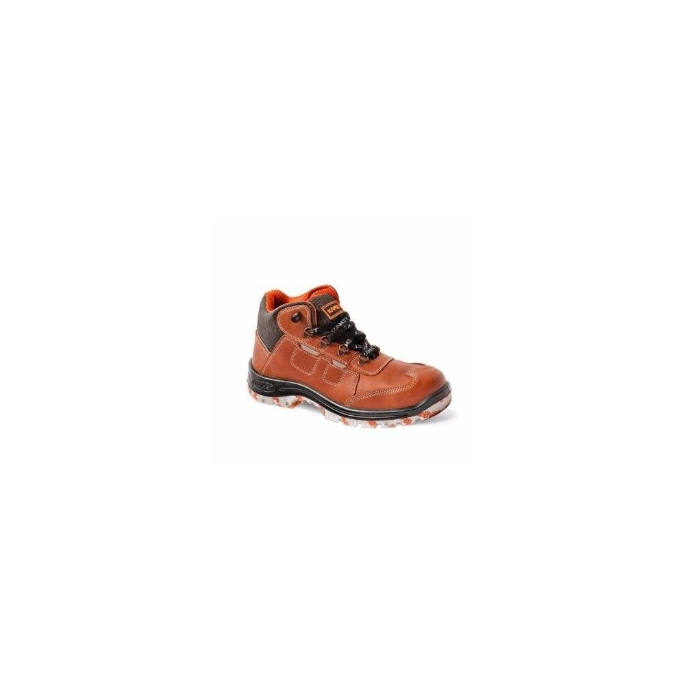 Botin Frances – Puntera De Acero – Cuero Flor Waterproof – Suela Leon Traslucidad Bidensidad - Color Marron - T/35.