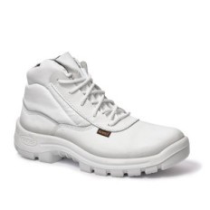 Botin Frances - Cuero Flor - Puntera De Acero - Color Blanco - Suela Poliuretano Bidensidad. Dielectrico - Art. 24002 - T/35.