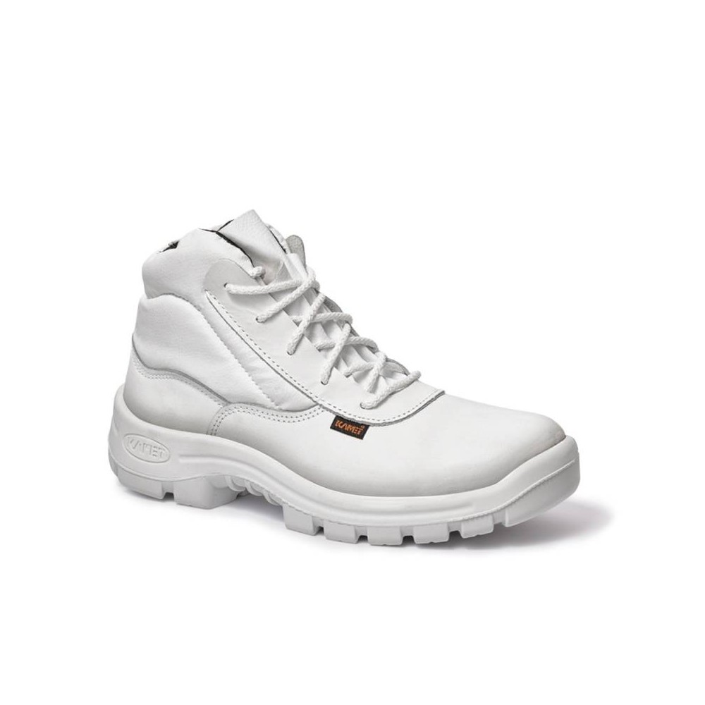 Botin Frances - Cuero Flor - Puntera De Acero - Color Blanco - Suela Poliuretano Bidensidad. Dielectrico - Art. 24002 - T/35.