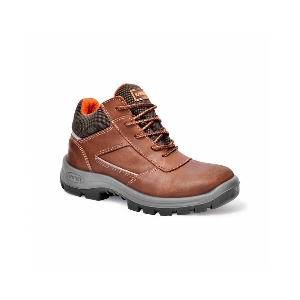 Botin Prusiano. Cuero Flor Hidrofugado/ Textil – Puntera De Acero – Suela - Poliuretano Bidensidad. Dielectrico - Color Marron