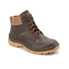 Botin Prusiano Acolchado - Cuero Flor - Color Marron - Suela Pu Bidensidad Art. 3312X - Talles 36 Al 47 - Marca Boris.
