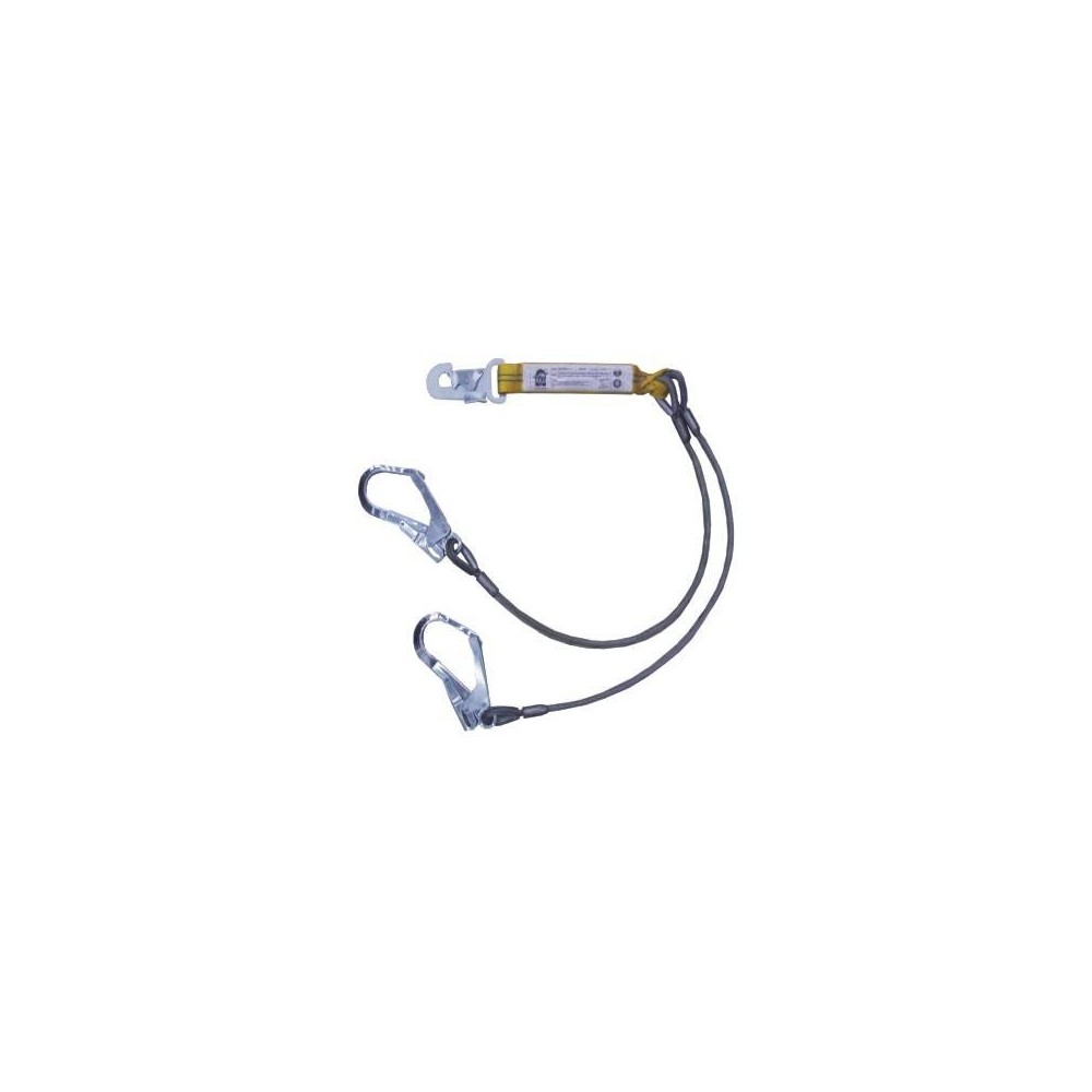 Cabo De Amarre Anticaidas Y Cable De Acero Diam. 8 Mm Long. 1 5 Mt.- 1 Mosq. Estampado De Abertura 18 Mm Y 2 Forjados De 55 Mm