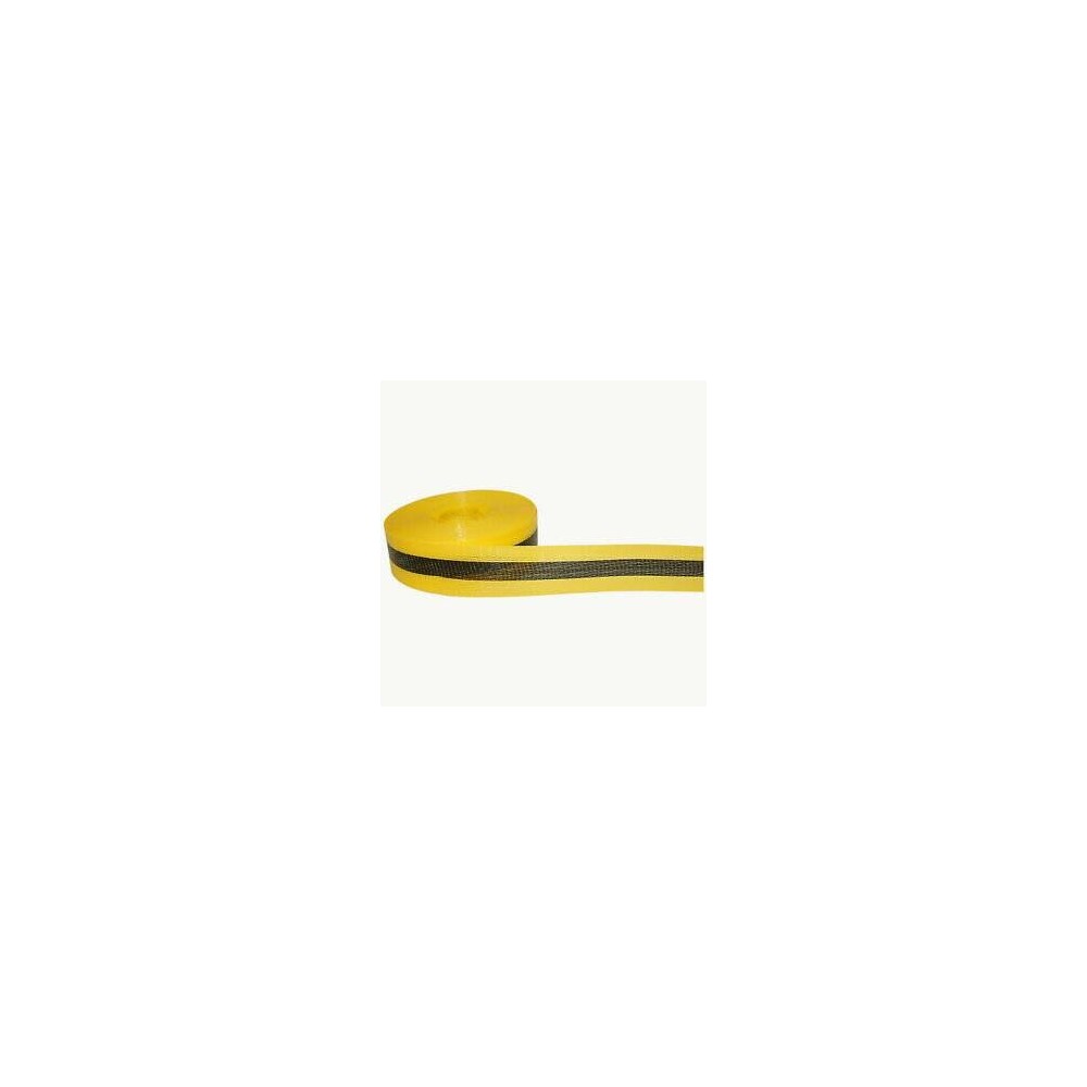 Rollo De Cinta Amarillo Y Negra Precausion Tejida - Ecologica - 100 Mt. Largo X 50 Mm De Ancho. - Marca Cd