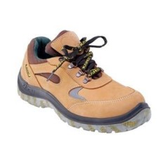 Zapato Frances – Puntera De Acero - Cuero Nobuck Amarillo – Suela Leon Traslucidad Bidensidad - Color Amarillo - . T/35 Al 48