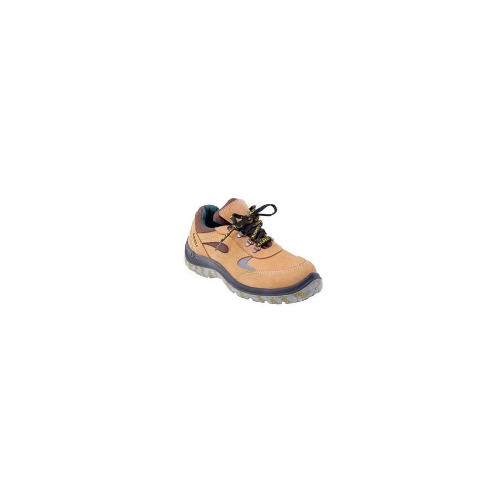 Zapato Frances – Puntera De Acero - Cuero Nobuck Amarillo – Suela Leon Traslucidad Bidensidad - Color Amarillo - . T/35 Al 48