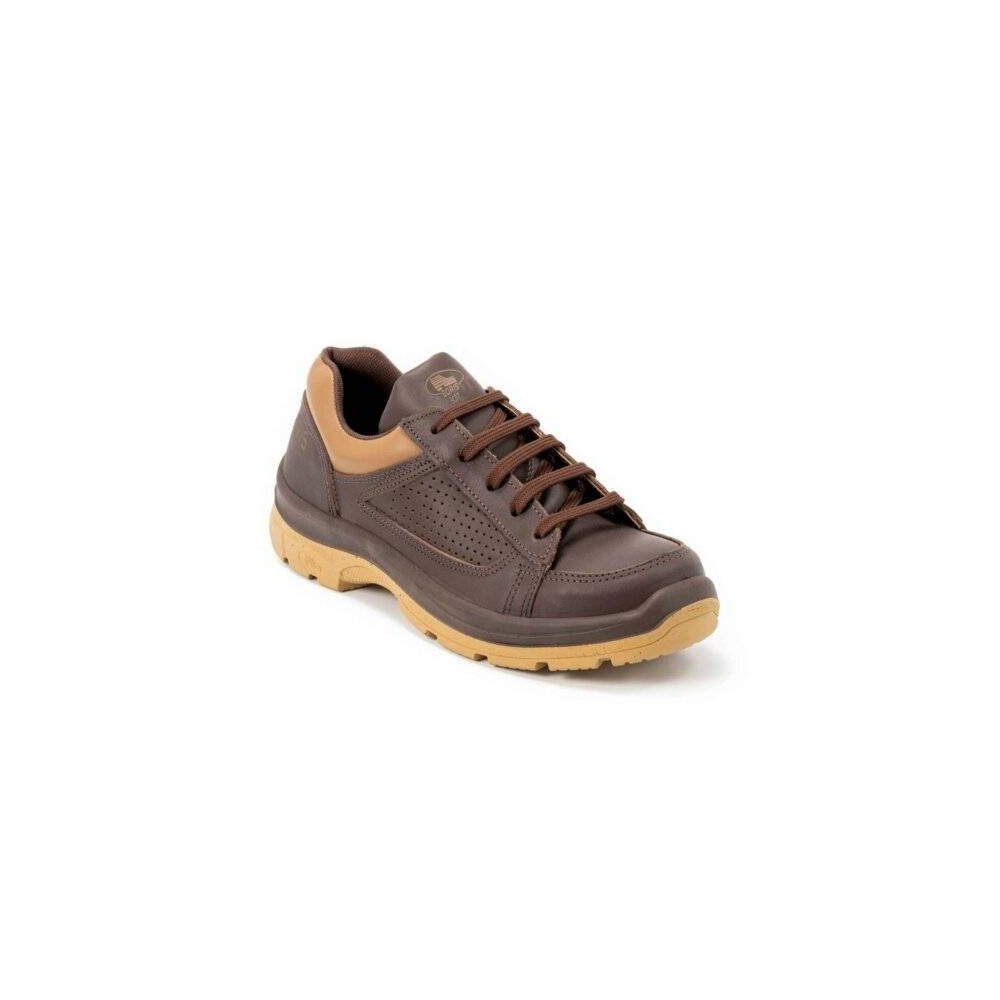 Zapato Prusiano Acolchado - Cuero Flor - Color Marron - Suela Pu Bidensidad - Art. 3016 - Talles 36 Al 47 - Marca Boris.