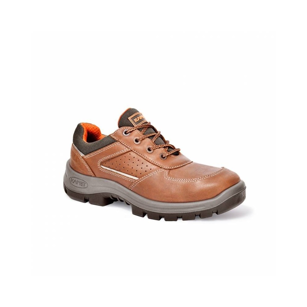 Zapato Prusiano. Cuero Flor Hidrofugado/ Textil – Puntera Composite – Suela Poliuretano Bidensidad. Dielectrico - Color Marron