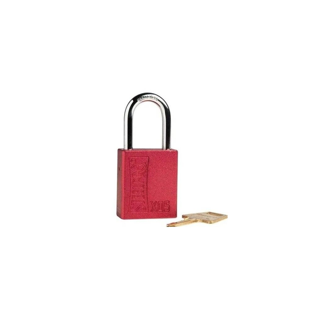 Candado De Bronce Color Rojo - Arandela Chica - Art. X-05 - Marca Steelpro