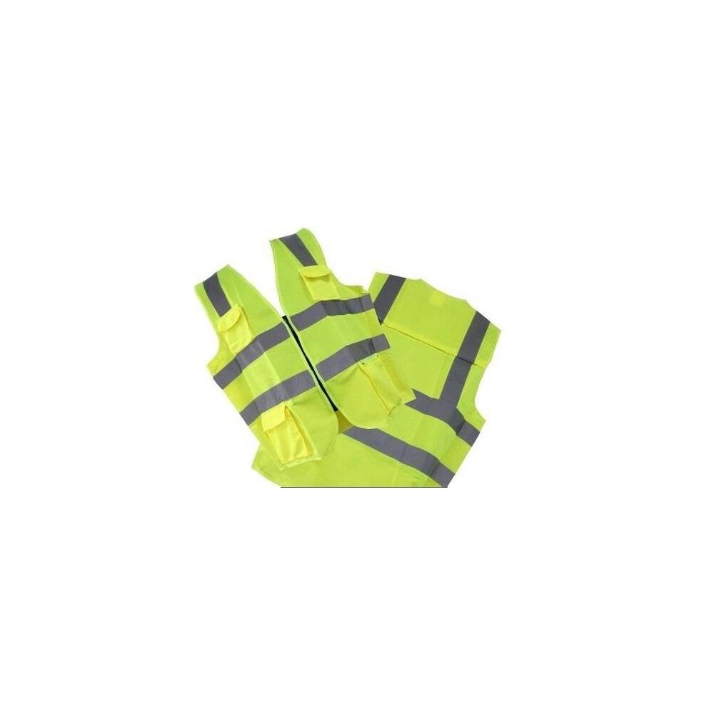 Chaleco De Sarga Naranja - Con 4 Bolsillo - Bandas Reflectiva. Regulable - Talle Universal - Marca Zuluk