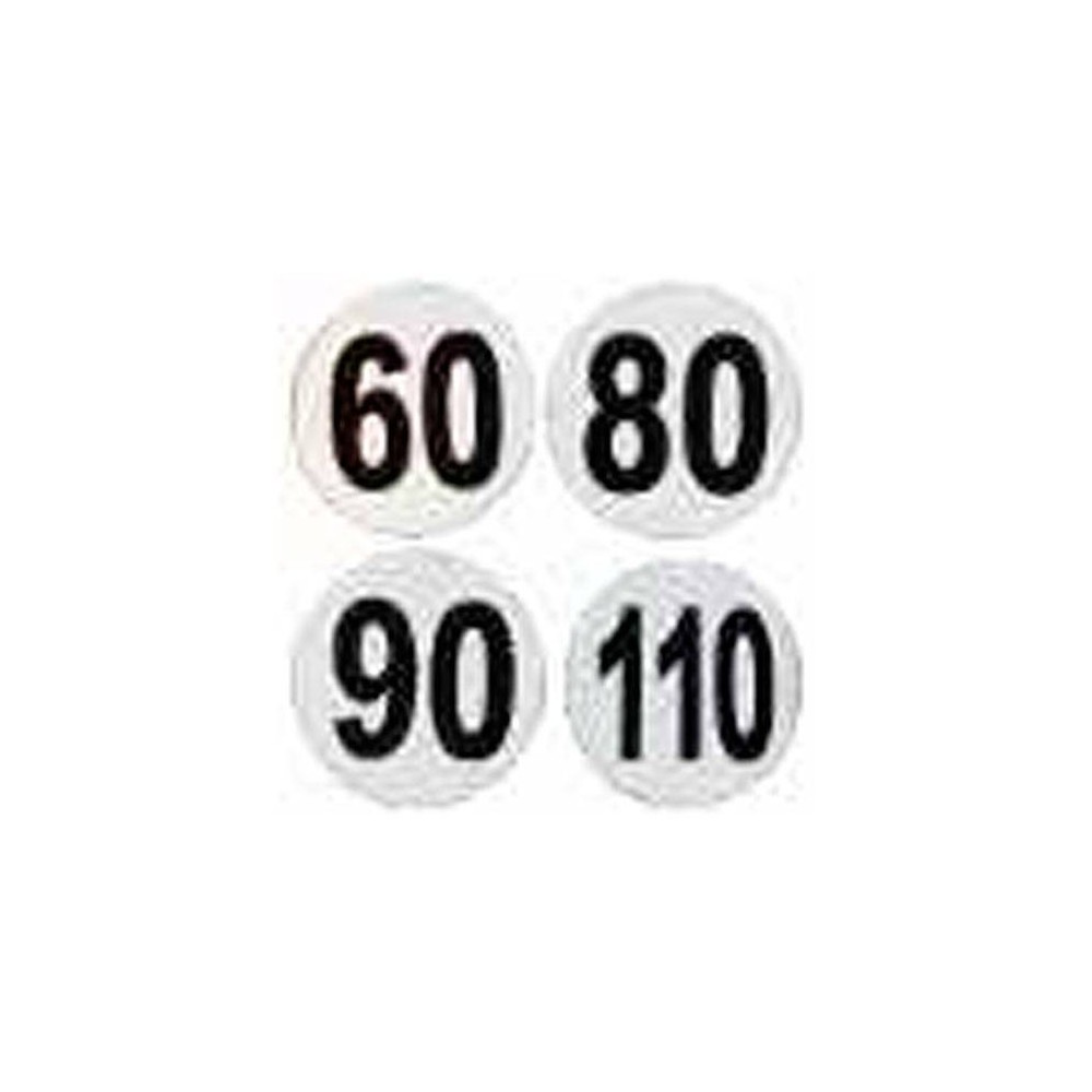 Circulo Adhesivo Velocidad Maxima - 60/80/90/110 - Reflectivo Diamante. Art. 01942