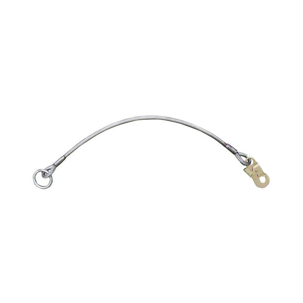 Conector De Anclaje En Cable De Acero De 8 Mm. Con Argolla Y Mosqueton De 18 Mm. 1 5 Mt Largo -