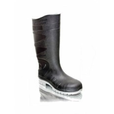 Bota De Goma - Con Puntera De Acero - Suela Pvc - Color Negra - Caña Larga Marca Ombu.