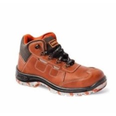Botin Frances – Puntera De Acero – Cuero Flor Waterproof – Suela Leon Traslucidad Bidensidad - Color Marron - T/35.