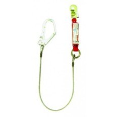 Cabo De Vida De Cable De Acero De 6 Mm. De 1 5 Mt. - Revestido Pvc Con Amortiguador Y Mosqueton De 55 Mm. –