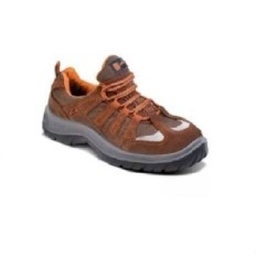 Zapato Frances – Puntera De Acero – Cuero Gamuzado Textil – Suela Pu Bidensidad - Color Marron - T/35 Al 48