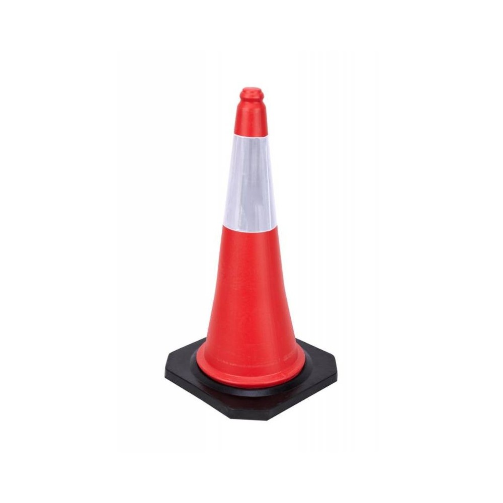 Cono Naranja - Semiflexible - Con 2 Banda Reflectiva De 10 Cm - Base Maciza De Goma - 100 Cm De Altura - Art. 30593/I - Marca