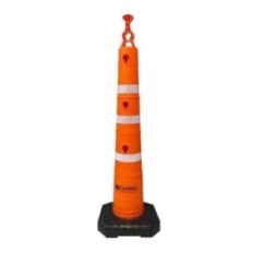 Cono Naranja De Pvc Flexible Con Memoria – 120 Cm De Altura Peso 8 Kg. - Una Sola Pieza. – 2 Banda Reflectiva De 14 Mm De