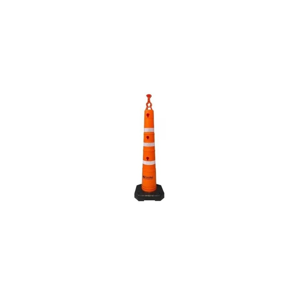 Cono Naranja De Pvc Flexible Con Memoria – 120 Cm De Altura Peso 8 Kg. - Una Sola Pieza. – 2 Banda Reflectiva De 14 Mm De