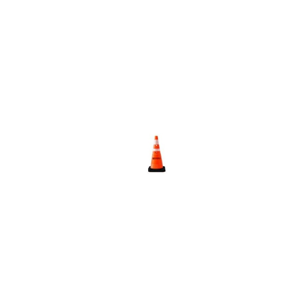 Cono Naranja De Pvc Flexible Con Memoria – 70 Cm Altura - Base Antideslizante Reforzada De 25 X 25 Cm (2 5 Kg) - 1 Bandas