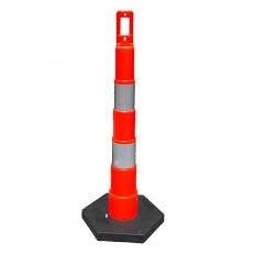 Cono Naranja Flexible Con Memoria - Con 1 Banda Reflectiva De 15 Cm Base Pesada - 70 Cm De Altura - Art. 30588/I - Marca Cd.
