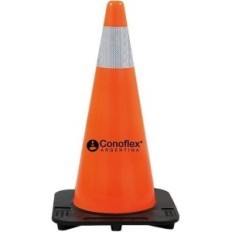 Cono Naranja De Pvc Flexible Con Memoria – 75 Cm De Altura Peso 4 5 Kg. - Una Sola Pieza. – 3 Banda Reflectiva De 5 Mm De