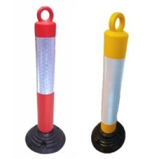 Poste Demarcatorio Con Retorno - Color Amarillo - Altura 80 Cm - Base De Goma - Art. Cd 7219 A - Marca Cd.