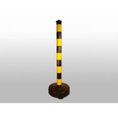 Poste Demarcatorio Para Utilizar Con Cadena - 89 Cm De Alto - Base Recargable - Color Rojo Y Blanco O Amarillo Y Negro