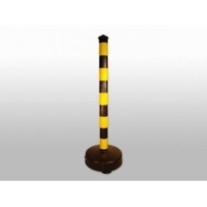 Poste Demarcatorio Para Utilizar Con Cadena - 89 Cm De Alto - Base Recargable - Color Rojo Y Blanco O Amarillo Y Negro