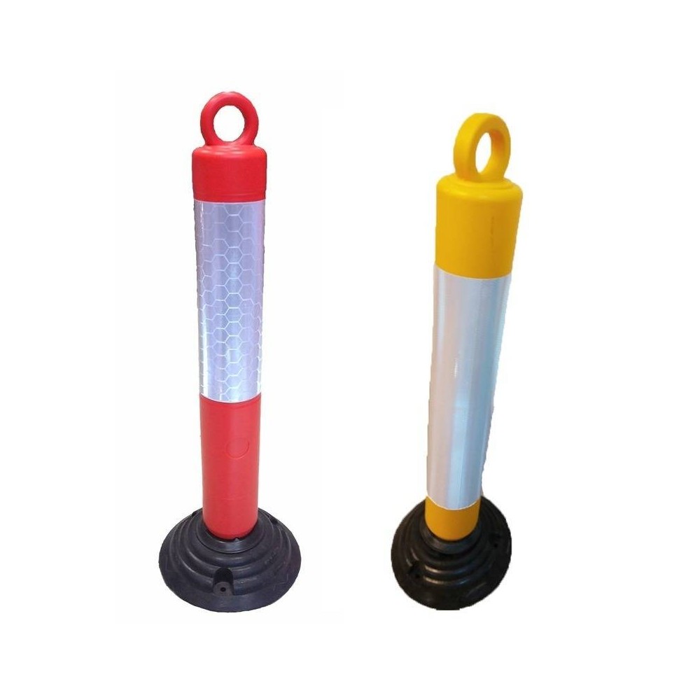 Poste Demarcatorio Con Retorno - Color Rojo - Altura 80 Cm - Base De Goma - Art. Cd 7219 R - Marca Cd.