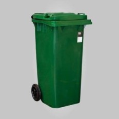 Contenedor Para Residuos Inyectado De 120 Lts. - Contenedor Plástico Inyectado En Pead Para Residuos De 120 Lts Con 2 - Ruedas