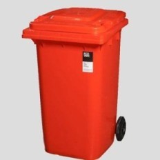 Contenedor Para Residuos Inyectado De 240 Lts. - Contenedor Plástico Inyectado En Pead Para Residuos De 120 Lts Con 2 - Ruedas