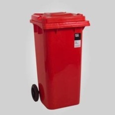 Contenedor Para Residuos Inyectado De 120 Lts. - Contenedor Plástico Inyectado En Pead Para Residuos De 120 Lts Con 2 - Ruedas