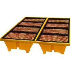 Pallet Antiderrame Para 4 Tambores De 200 Lt - Con Reja Metalica - Nacional Medida Externa 1250 X 1250 X 460 Mm De Alto