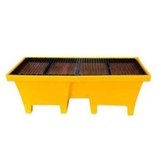 Pallet Antiderrame Para 2 Tambores De 200 Lt - Con Reja Metalica - Nacional Medida Externa 1280 X 980 X 338 Mm De Alto