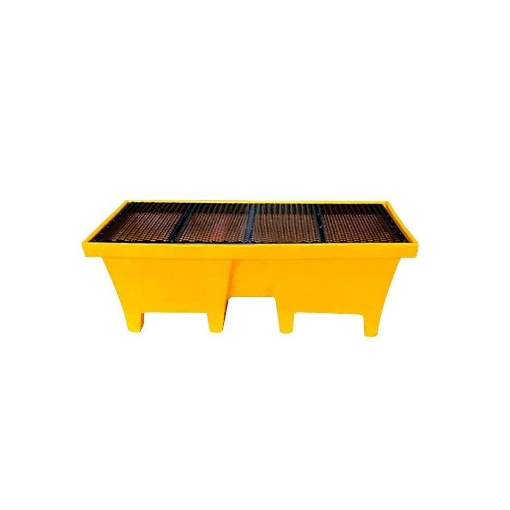 Pallet Antiderrame Para 2 Tambores De 200 Lt - Con Reja Metalica - Nacional Medida Externa 1280 X 980 X 338 Mm De Alto