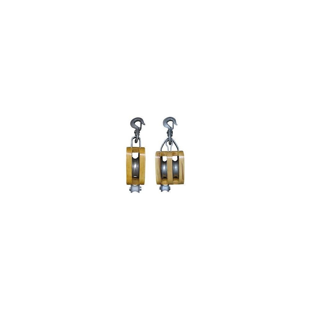 Moton Pasteca Simple De Madera Con Gancho Giratorio - Art. Mot002. Cmt 816 Kg - Coeficiente De Seguridad 3