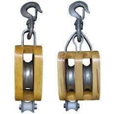 Moton Pasteca Doble De Madera Con Gancho Giratorio - Art. Mot003. Cmt 1133 Kg - Coeficiente De Seguridad 3