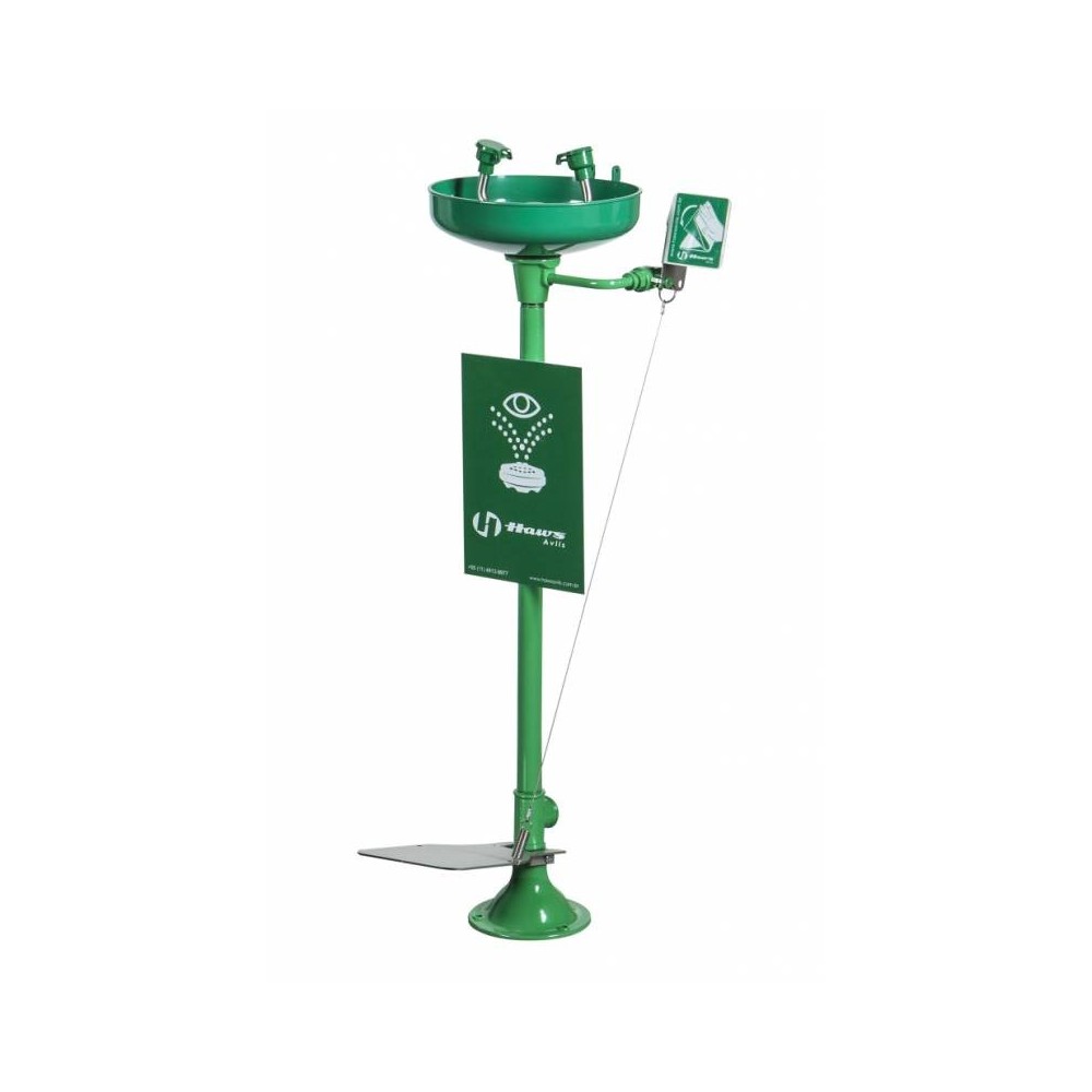 Lavaojos En Acero Galvanizado Con Doble Accionamiento: Manual O Por Pedal.